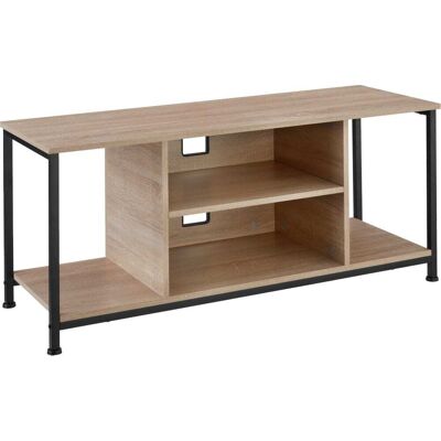 Tectake Mueble bajo tv con 4 estantes fijos y uno ajustable, roble sonoma Tectake Mueble bajo tv con 4 estantes fijos y uno ajustable, roble sonoma