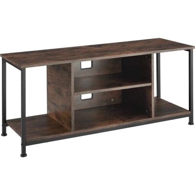 Tectake Mueble bajo tv, 4 estantes fijos y uno ajustable, madera oscura Tectake Mueble bajo tv, 4 estantes fijos y uno ajustable, madera oscura