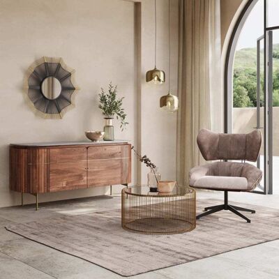 Kare Design Aparador 160 x 78 cm de mármol bicolor marrón y natural Kare Design Aparador 160 x 78 cm de mármol bicolor marrón y natural
