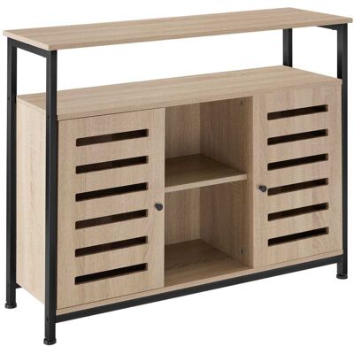 Tectake Aparador estilo industrial 3 estantes 100x37x82 cm madera clara Tectake Aparador estilo industrial 3 estantes 100x37x82 cm madera clara