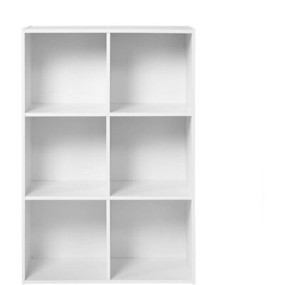 Estantería Blanca Calicosy - 6 Compartimentos - L61 x A91 cm Estantería Blanca Calicosy - 6 Compartimentos - L61 x A91 cm