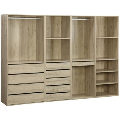 sweeek Set vestidor modular con 4 unidades, natural sweeek Set vestidor modular con 4 unidades, natural
