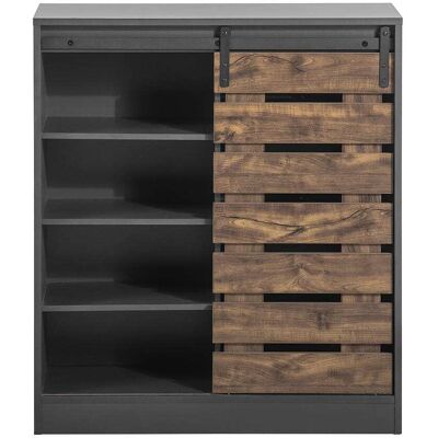 SoBuy Aparador recibidor con puerta corrediza de granero madera gris SoBuy Aparador recibidor con puerta corrediza de granero madera gris