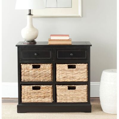 Safavieh Muebles de almacenaje de madera de pino negro Safavieh Muebles de almacenaje de madera de pino negro