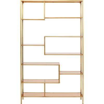 Kare Design Estantería de acero y cristal dorado 115x195cm Kare Design Estantería de acero y cristal dorado 115x195cm