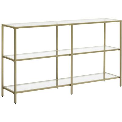 VASAGLE Mesa de Consola de Vidrio Dorado 130x30x73 cm VASAGLE Mesa de Consola de Vidrio Dorado 130x30x73 cm