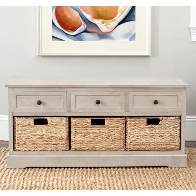 Safavieh Muebles de almacenaje en madera de pino, gris vintage Safavieh Muebles de almacenaje en madera de pino, gris vintage