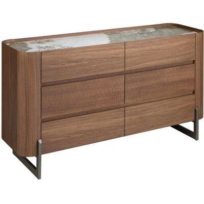 Cómoda de Nogal y Metal Visón y Mármol Porcelánico ANGEL CERDA - Muebles Modernos Cómoda de Nogal y Metal Visón y Mármol Porcelánico ANGEL CERDA - Muebles Modernos