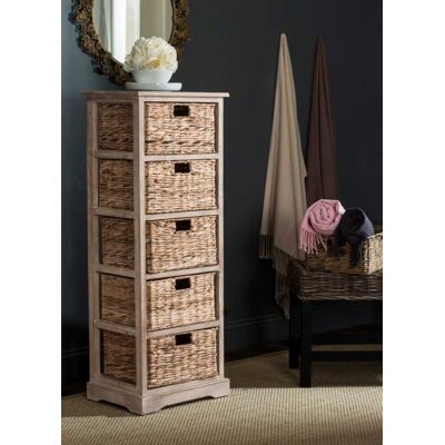 Safavieh Muebles de almacenaje en pino/mdf/hoja de plátano, gris Safavieh Muebles de almacenaje en pino/mdf/hoja de plátano, gris