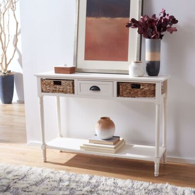 Jeane - Déchiré et blanc - Blanco - Madera - Table Jeane - Déchiré et blanc - Blanco - Madera - Table