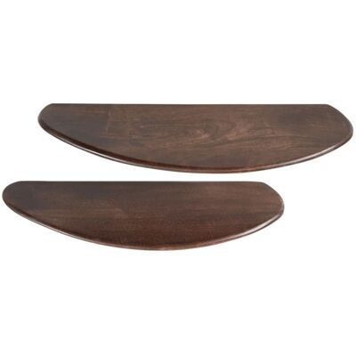 WOOOD Conjunto de 2 estanterías de pared de madera - madera oscura WOOOD Conjunto de 2 estanterías de pared de madera - madera oscura