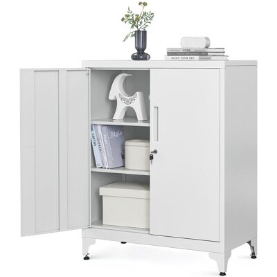 SONGMICS Archivador de oficina con 2 puertas de acero de color gris SONGMICS Archivador de oficina con 2 puertas de acero de color gris