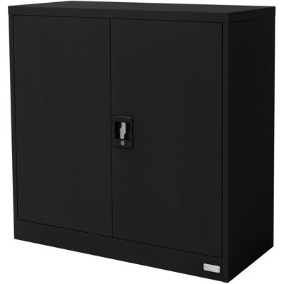 ML-Design Archivador de oficina negro con 2 estantes regulables 90x40x90cm ML-Design Archivador de oficina negro con 2 estantes regulables 90x40x90cm