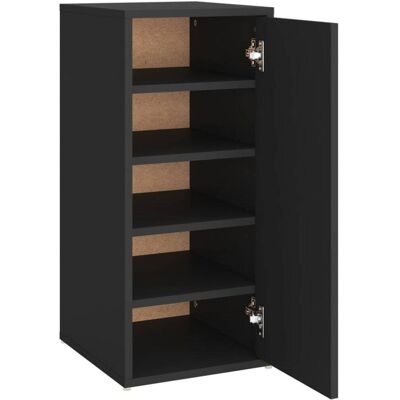 Maison Chic Mueble zapatero, gabinete para calzado de madera negro 32x35x70cm Maison Chic Mueble zapatero, gabinete para calzado de madera negro 32x35x70cm