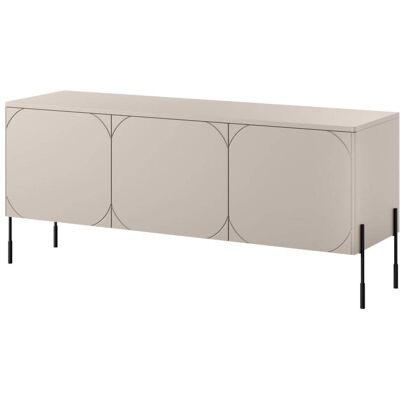 That's Write Mueble tv 3 puertas cashmere con pie de metal negro 154x65 cm That's Write Mueble tv 3 puertas cashmere con pie de metal negro 154x65 cm