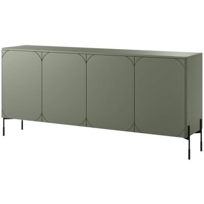 That's Write Aparador de 4 puertas con pie de metal verde oliva 204x90 cm That's Write Aparador de 4 puertas con pie de metal verde oliva 204x90 cm