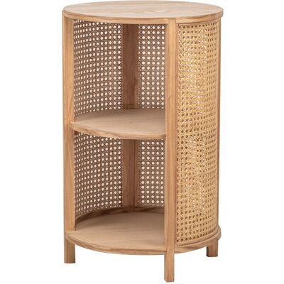 Nordlys Nachttisch - marrón madera maciza y ratán 40×63×40 cm - Mesita de noche Nordlys Nachttisch - marrón madera maciza y ratán 40×63×40 cm - Mesita de noche
