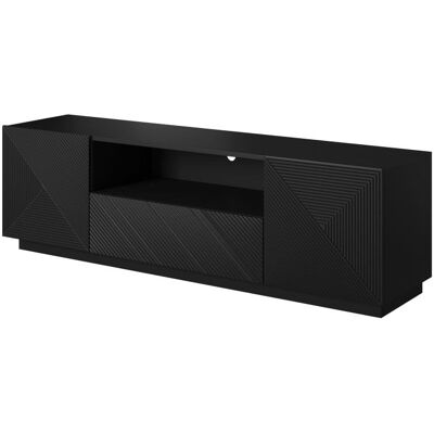 That's Write Mueble tv 2 puertas 1 cajón en madera laminada negra 167x40 cm That's Write Mueble tv 2 puertas 1 cajón en madera laminada negra 167x40 cm