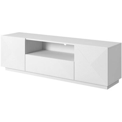 That's Write Mueble tv blanco 2 puertas 1 cajón en madera laminada 167x40 cm That's Write Mueble tv blanco 2 puertas 1 cajón en madera laminada 167x40 cm