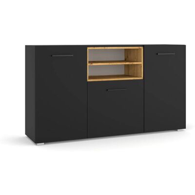 AKL FURNITURE PRIVATE Anette - Negro - 151x44x86 cm - Comodas AKL FURNITURE PRIVATE Anette - Negro - 151x44x86 cm - Comodas