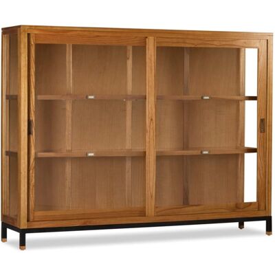 MOYCOR Vitrina 2 puertas correderas de madera bicolor anch. 180 cm MOYCOR Vitrina 2 puertas correderas de madera bicolor anch. 180 cm