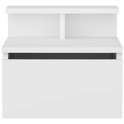 Mesita de Noche Suspendida Blanca con Cajón y Estante - Concept-Usine Mesita de Noche Suspendida Blanca con Cajón y Estante - Concept-Usine