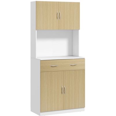 Homcom Alacena de cocina 80x40x180 cm madera natural Homcom Alacena de cocina 80x40x180 cm madera natural