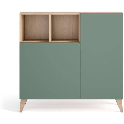 Herdasa Zapatero melamina roble claro puertas verde 87x90x27 cm Herdasa Zapatero melamina roble claro puertas verde 87x90x27 cm