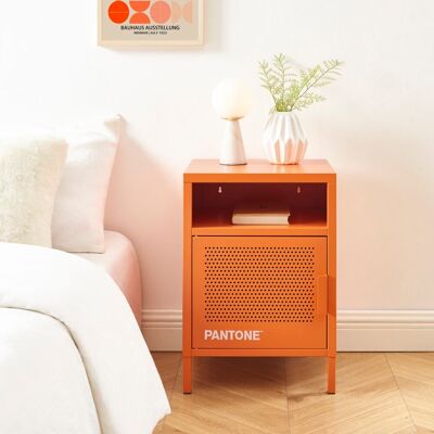 Pantone Mesilla de noche metal naranja 40cm Pantone Mesilla de noche metal naranja 40cm
