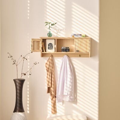 Nordlys Perchero de pared en madera con 2 puertas Nordlys Perchero de pared en madera con 2 puertas