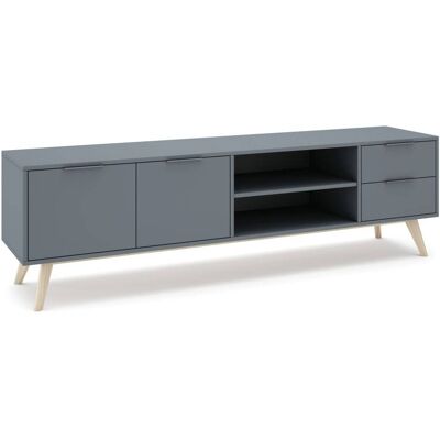 That's Write Mueble tv con 2 puertas y 2 cajones con estantes abiertos 180x53 cm That's Write Mueble tv con 2 puertas y 2 cajones con estantes abiertos 180x53 cm