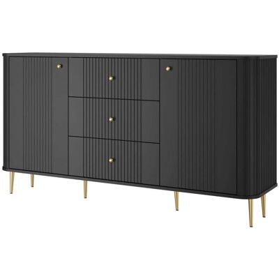 That's Write Cómoda de 2 puertas y 3 cajones con pie de metal 160x85 cm That's Write Cómoda de 2 puertas y 3 cajones con pie de metal 160x85 cm