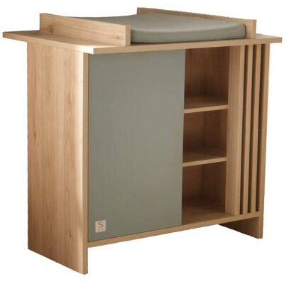 Sauthon Cómoda de 1 puerta de color con 3 nichos y Sauthon Cómoda de 1 puerta de color con 3 nichos y