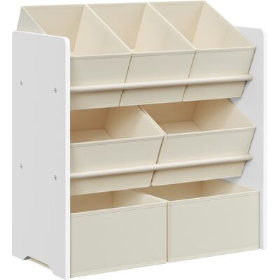 SONGMICS Estantería infantil con 7 cajas de color blanco nube SONGMICS Estantería infantil con 7 cajas de color blanco nube