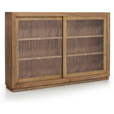 MOYCOR Vitrina 2 puertas correderas de madera beige anch. 200 cm MOYCOR Vitrina 2 puertas correderas de madera beige anch. 200 cm