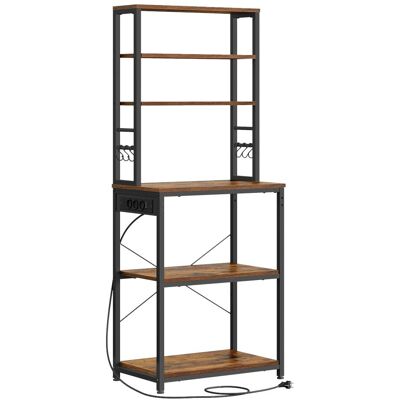 VASAGLE - Estantería de Cocina con Toma de Corriente - 6 Estantes VASAGLE - Estantería de Cocina con Toma de Corriente - 6 Estantes