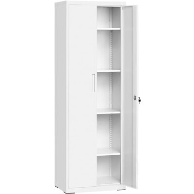 SONGMICS Archivador de oficina con 5 estantes y 2 puertas de color blanco mate SONGMICS Archivador de oficina con 5 estantes y 2 puertas de color blanco mate