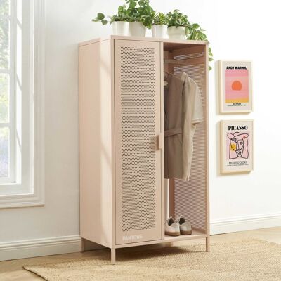 Pantone Guardarropa de metal rosa blush con perchero h145cm Pantone Guardarropa de metal rosa blush con perchero h145cm