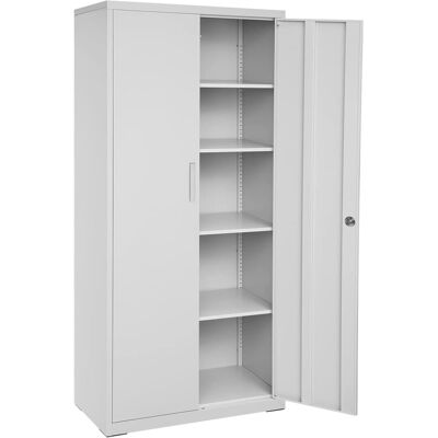 SONGMICS Archivador de oficina con 5 estantes y 2 puertas de color gris mate SONGMICS Archivador de oficina con 5 estantes y 2 puertas de color gris mate