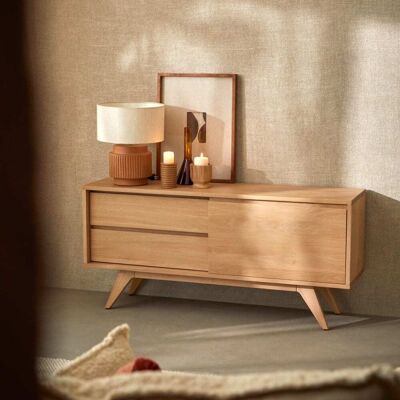 Tikamoon Mueble de tv de roble macizo 130 cm Tikamoon Mueble de tv de roble macizo 130 cm
