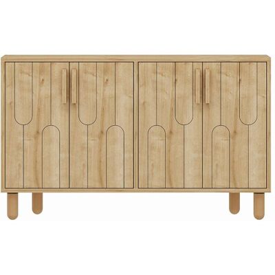 Concept Usine Aparador de 4 puertas con aspecto de madera y diseño gráfico 120 x 73 Concept Usine Aparador de 4 puertas con aspecto de madera y diseño gráfico 120 x 73