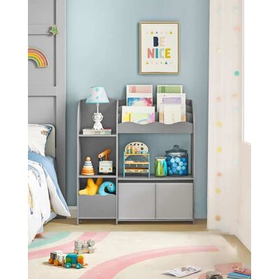 SONGMICS Estantería infantil con 2 cajas de color gris SONGMICS Estantería infantil con 2 cajas de color gris