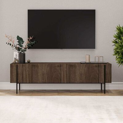 Concept Usine Mueble tv con armarios con aspecto de nogal 160 cm Concept Usine Mueble tv con armarios con aspecto de nogal 160 cm