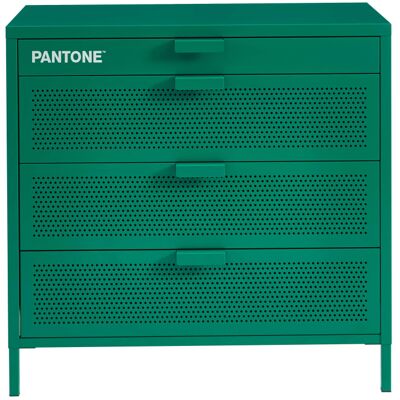 Pantone Cómoda de 4 cajones, metal esmeralda, 80 cm Pantone Cómoda de 4 cajones, metal esmeralda, 80 cm