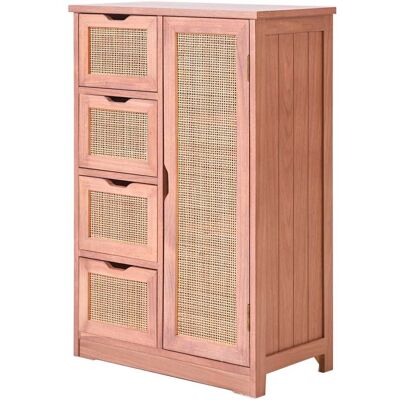 Nordlys Aparador mueble de almacenaje de madera oscura y ratán Nordlys Aparador mueble de almacenaje de madera oscura y ratán