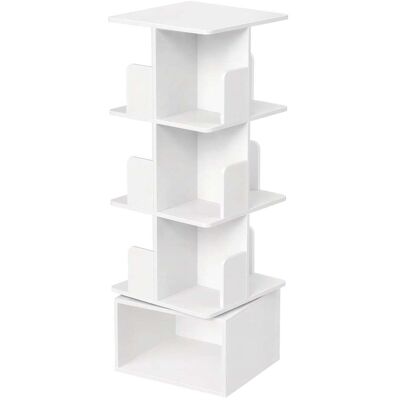 VASAGLE Estantería Giratoria de 4 Niveles,Blanco Nube VASAGLE Estantería Giratoria de 4 Niveles,Blanco Nube