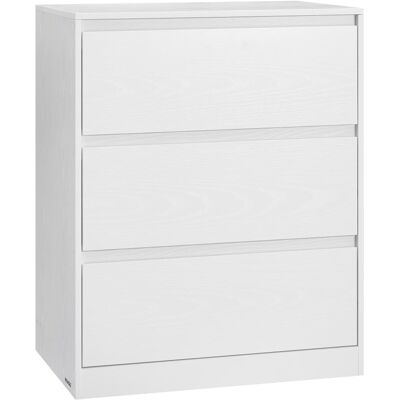 VASAGLE Cómoda de 3 cajones para dormitorio de color blanco VASAGLE Cómoda de 3 cajones para dormitorio de color blanco