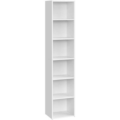 VASAGLE Estantería de 6 niveles de almacenamiento abierto de color blanco VASAGLE Estantería de 6 niveles de almacenamiento abierto de color blanco