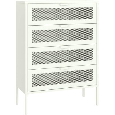 Happy Garden Zapatero de 4 puertas en metal blanco Happy Garden Zapatero de 4 puertas en metal blanco