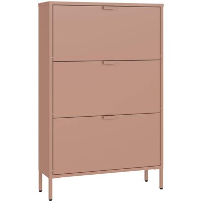 Happy Garden Zapatero de 3 puertas en metal rosa Happy Garden Zapatero de 3 puertas en metal rosa